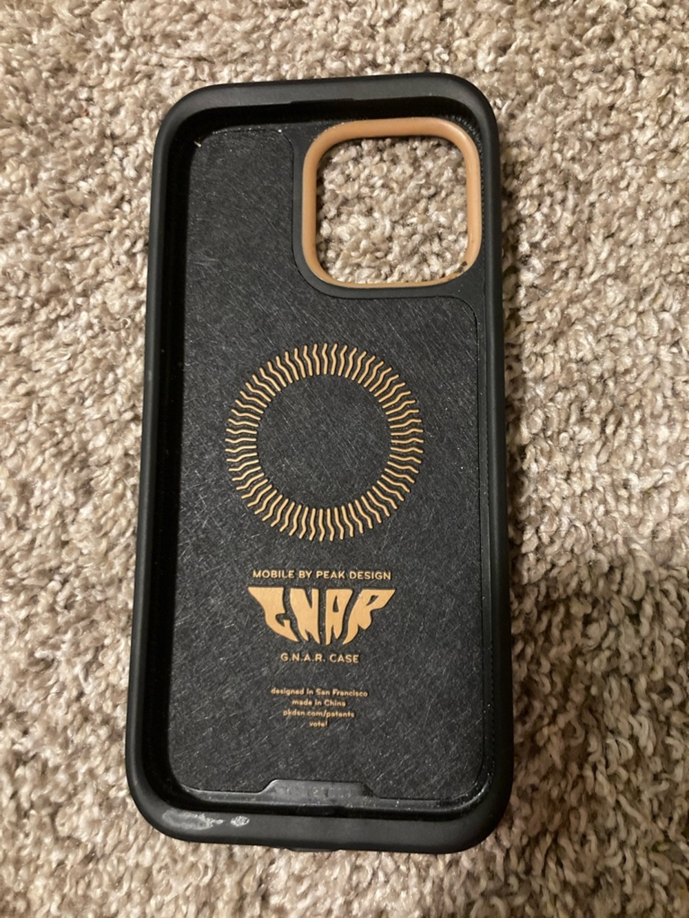 GNAR Protective iPhone Case in Black with Tan Accents
